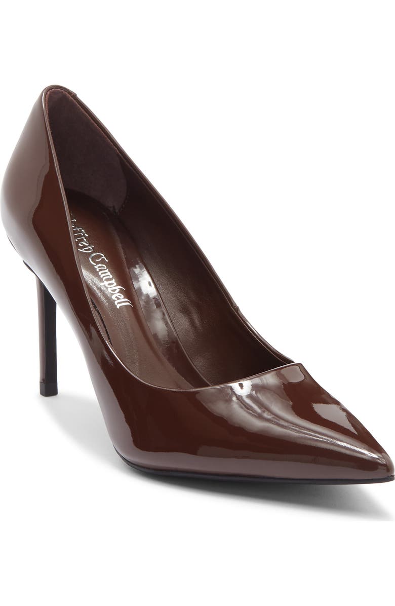 Jeffrey Campbell Nikia Pointed Toe Pump, Main, color, Brown Patent