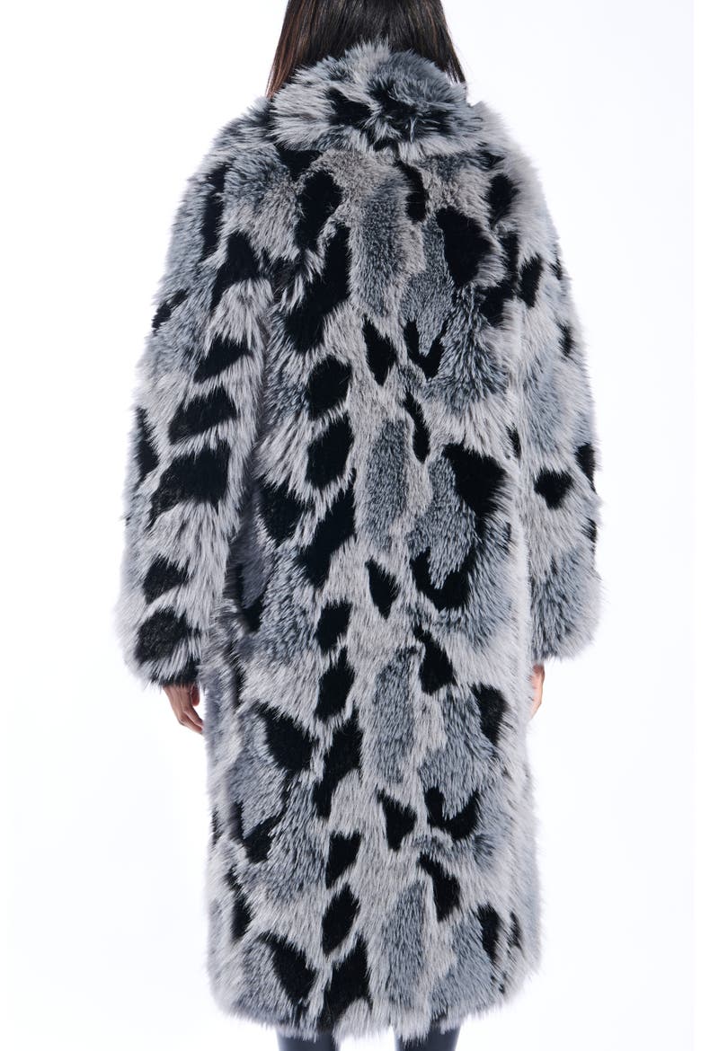 Adria Faux Fur Coat, Alternate, color, GREY MULTI