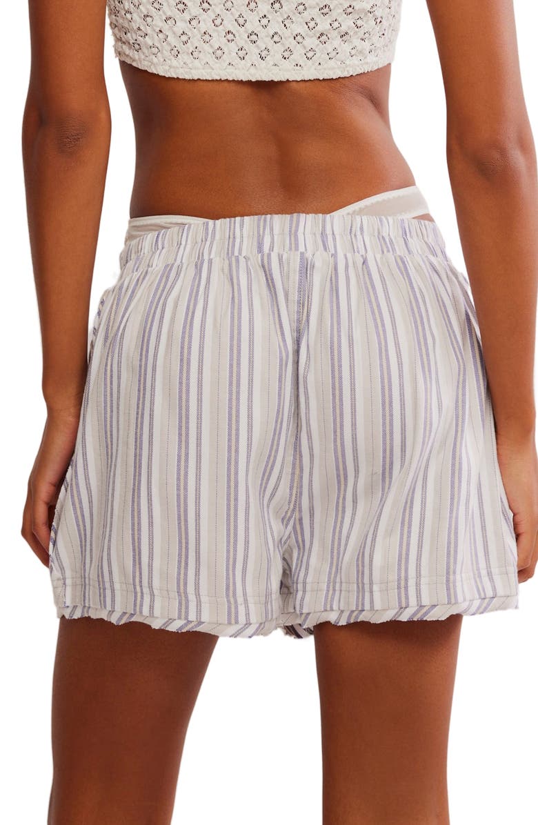 Free People Day to Day Flannel Boxer Pajama Shorts, Alternate, color, Grey Combo