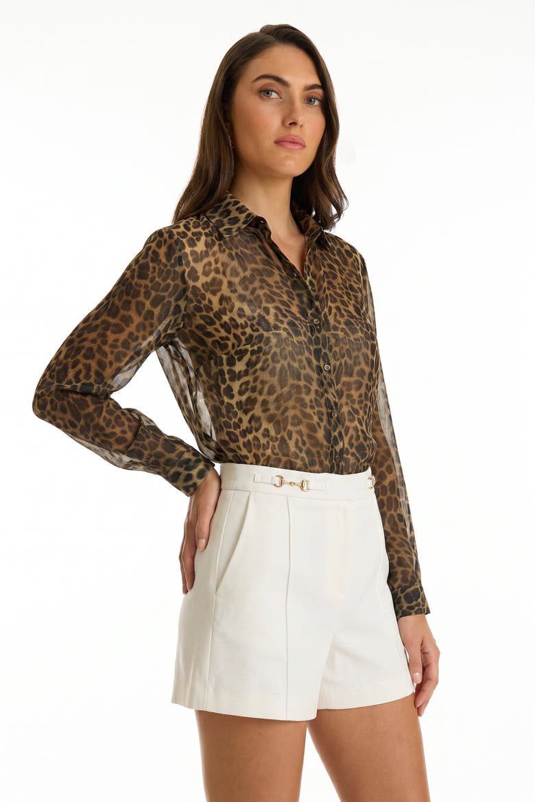 Ana Chiffon Blouse, Alternate, color, Leopard