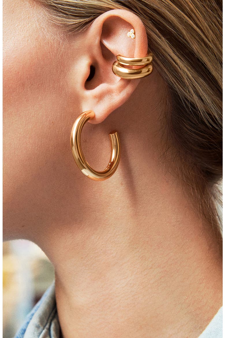 Dalilah Medium Hoop Earrings, Alternate, color, GOLD