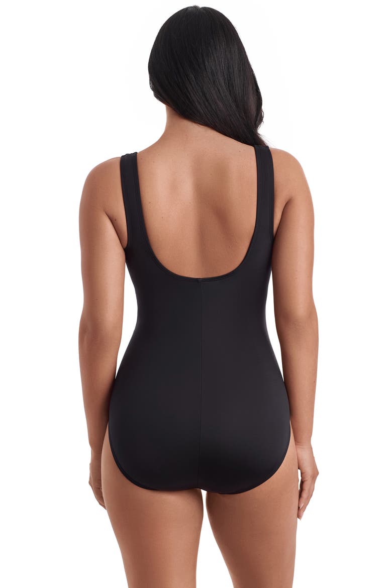 Squareneck Illusion Tank Chlorine Resistant One-Piece Swimsuit, Alternate, color, Blue Electrifying