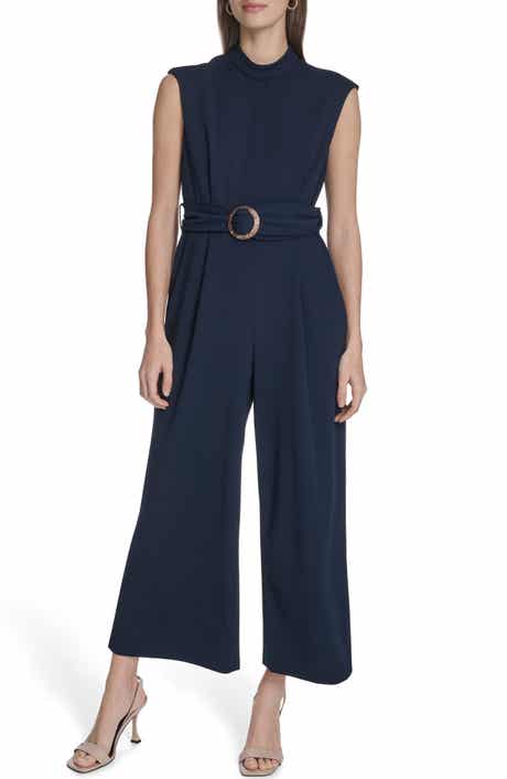 Calvin Klein Belted Scuba Crepe Jumpsuit