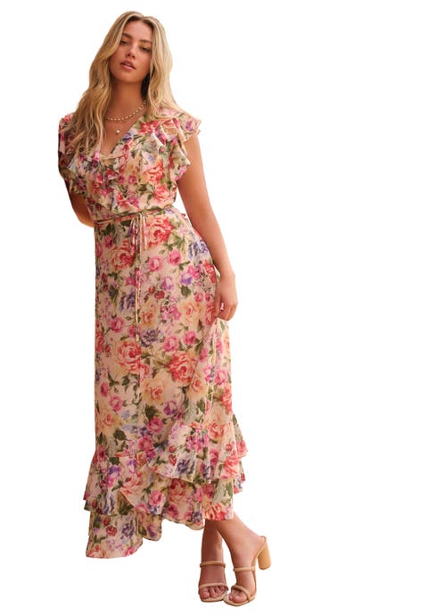 Chiffon Wrap Maxi Dress