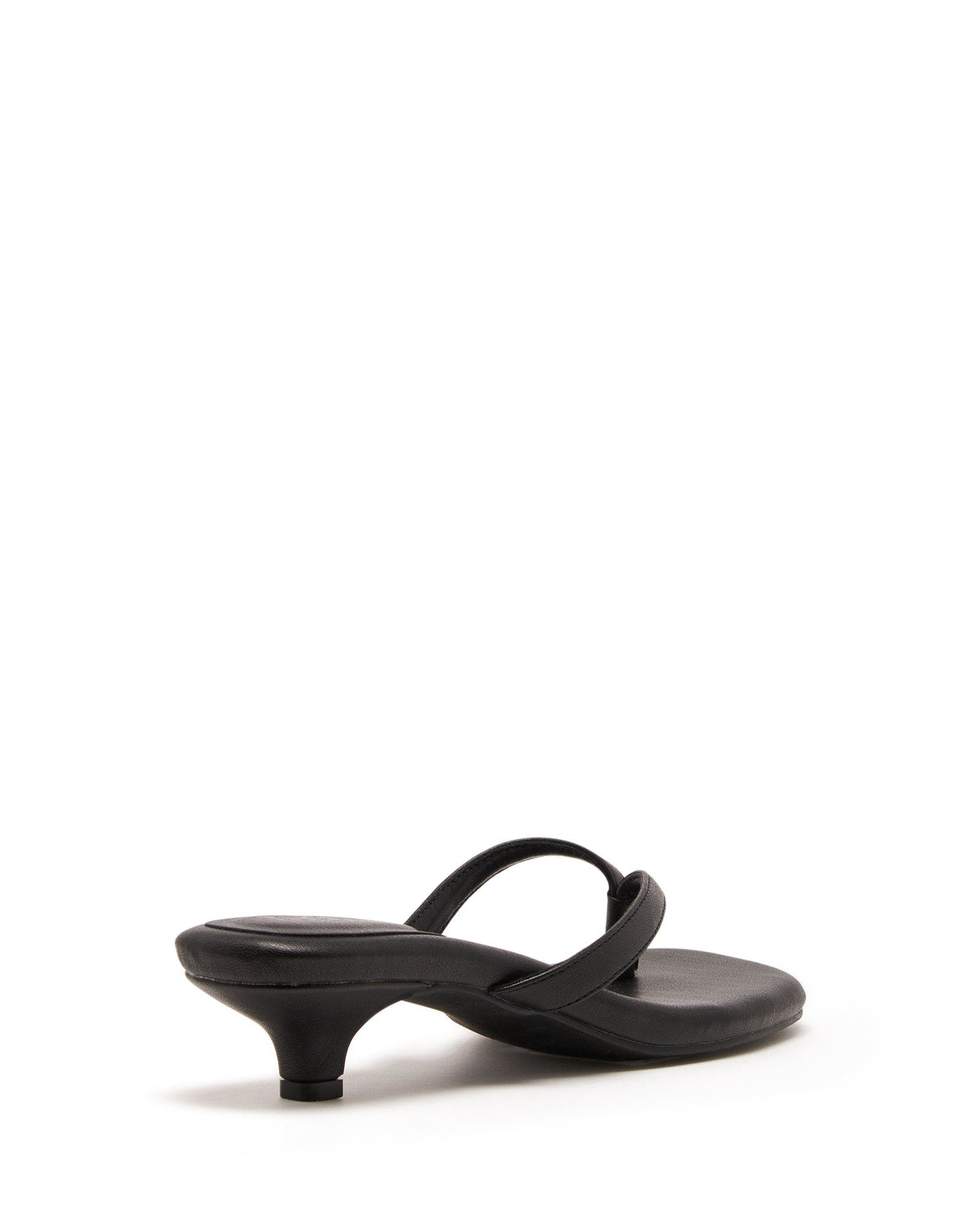 HEATWAVE Square Toe Thong Heel, Alternate, color, Black Smooth Pu