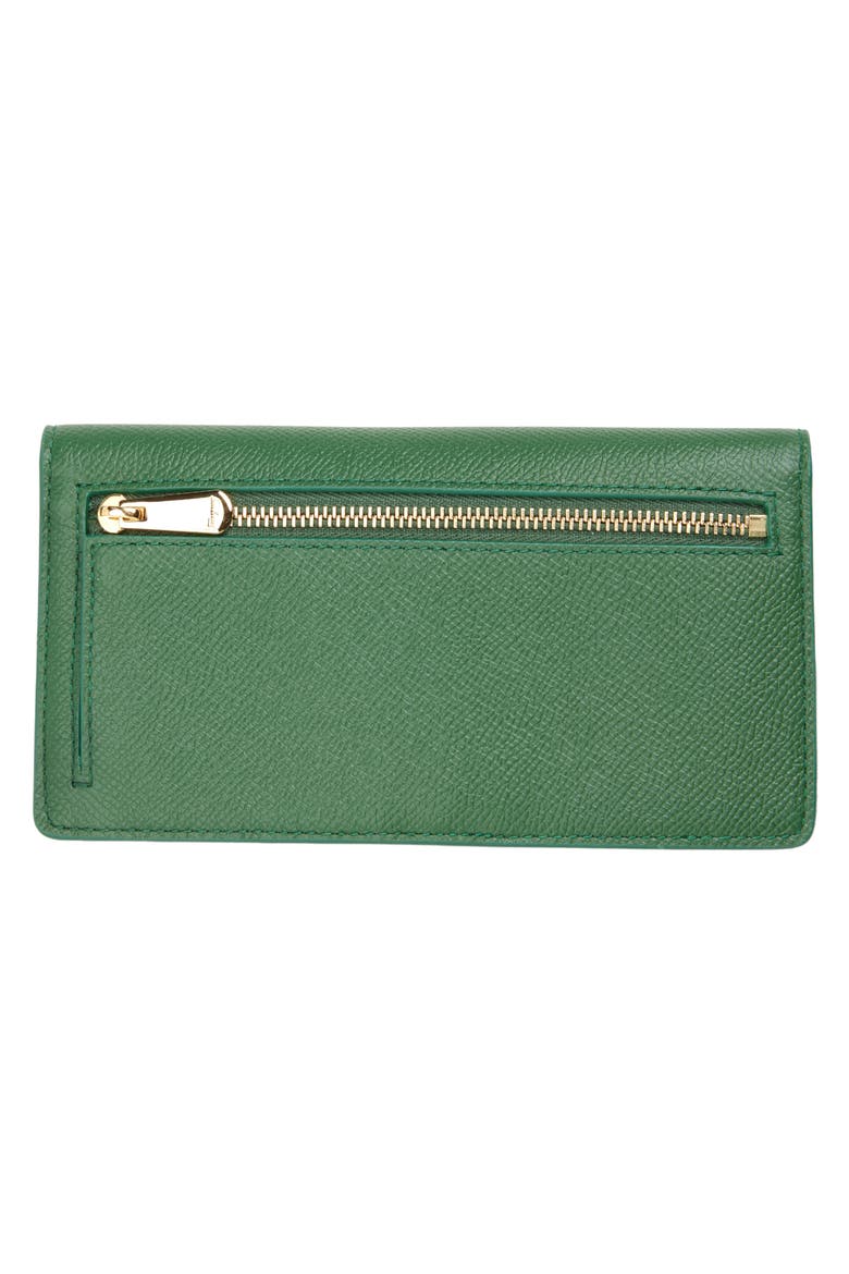 Gancini Leather Continental Wallet, Alternate, color, FOREST GREEN