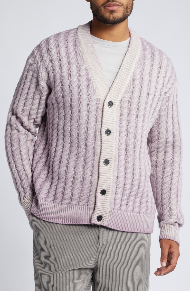 Barena Venezia Cable Knit Wool Blend Cardigan, Alternate, color, 
