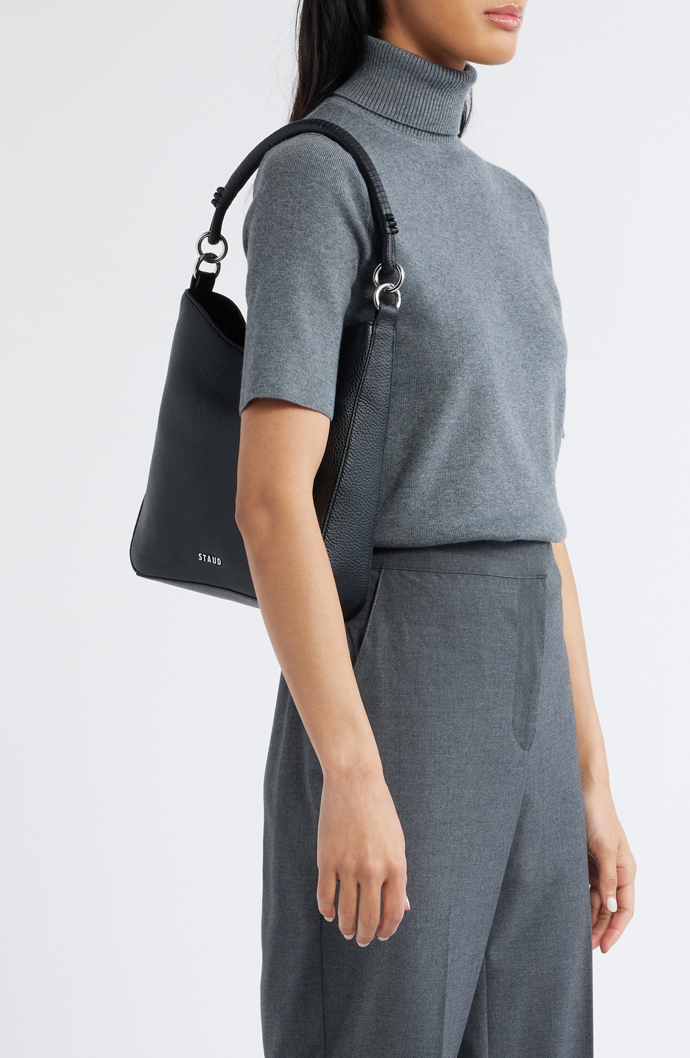 STAUD Mel Leather Shoulder Bag, Alternate, color, 