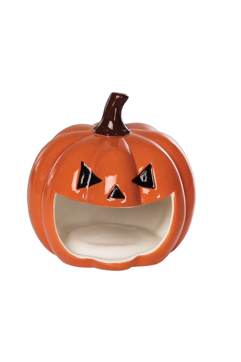 Pumpkin Sponge Candle Holder, Main, color, Orange