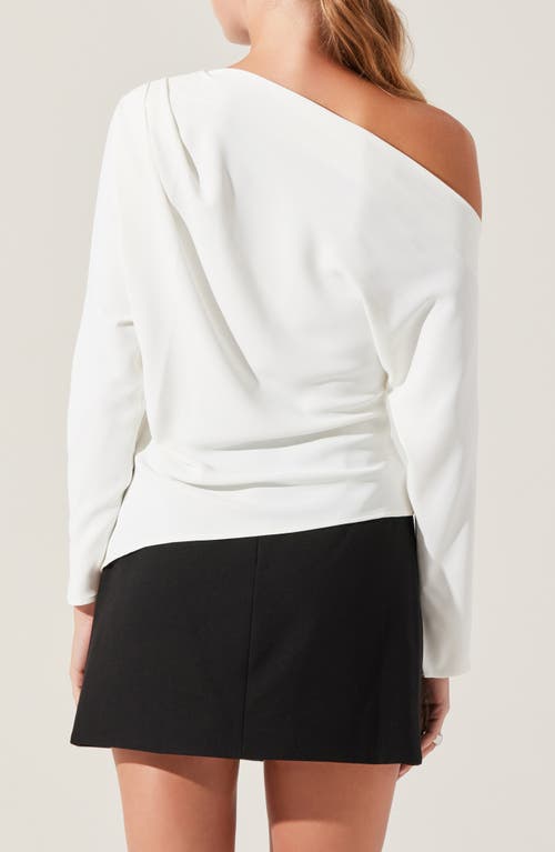 Astr The Label Orlia One-shoulder Woven Top In White