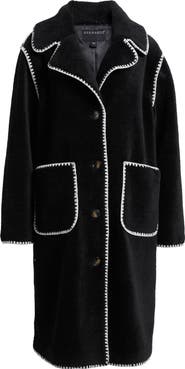 Bernardo Blanket Stitch Fleece Coat