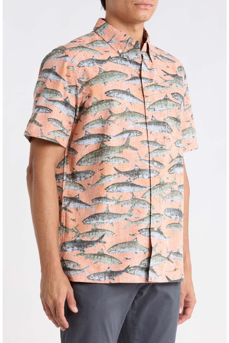 Oio by Naoki Button-Down Shirt, Alternate, color, CORAL
