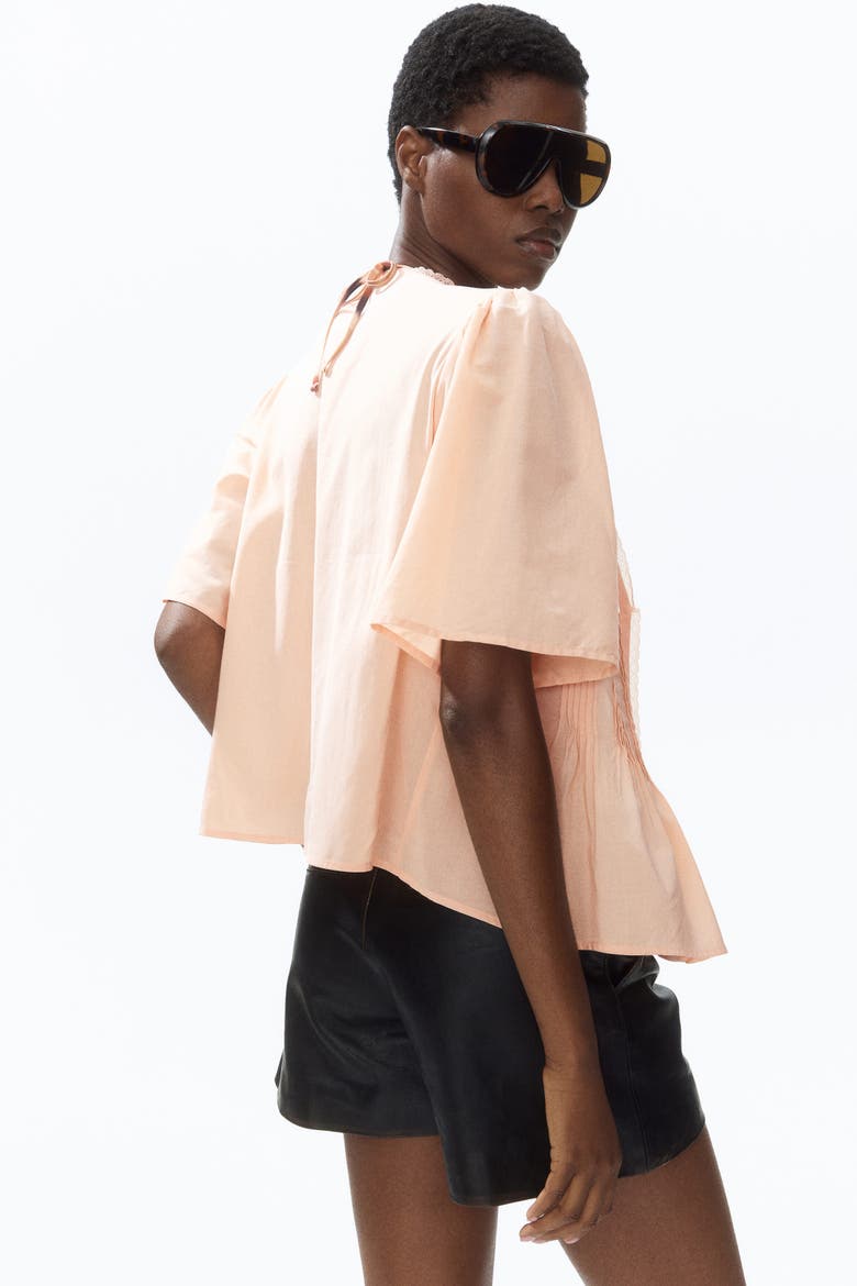 Pintucked Blouse, Alternate, color, Apricot