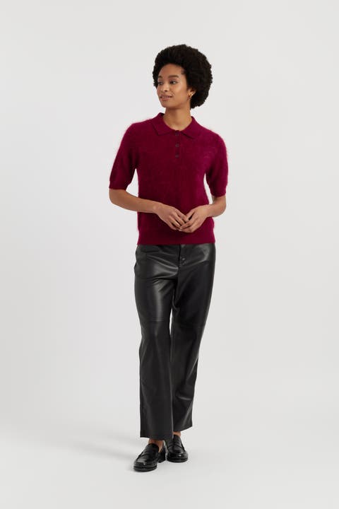 Brushed Cashmere Polo Tee