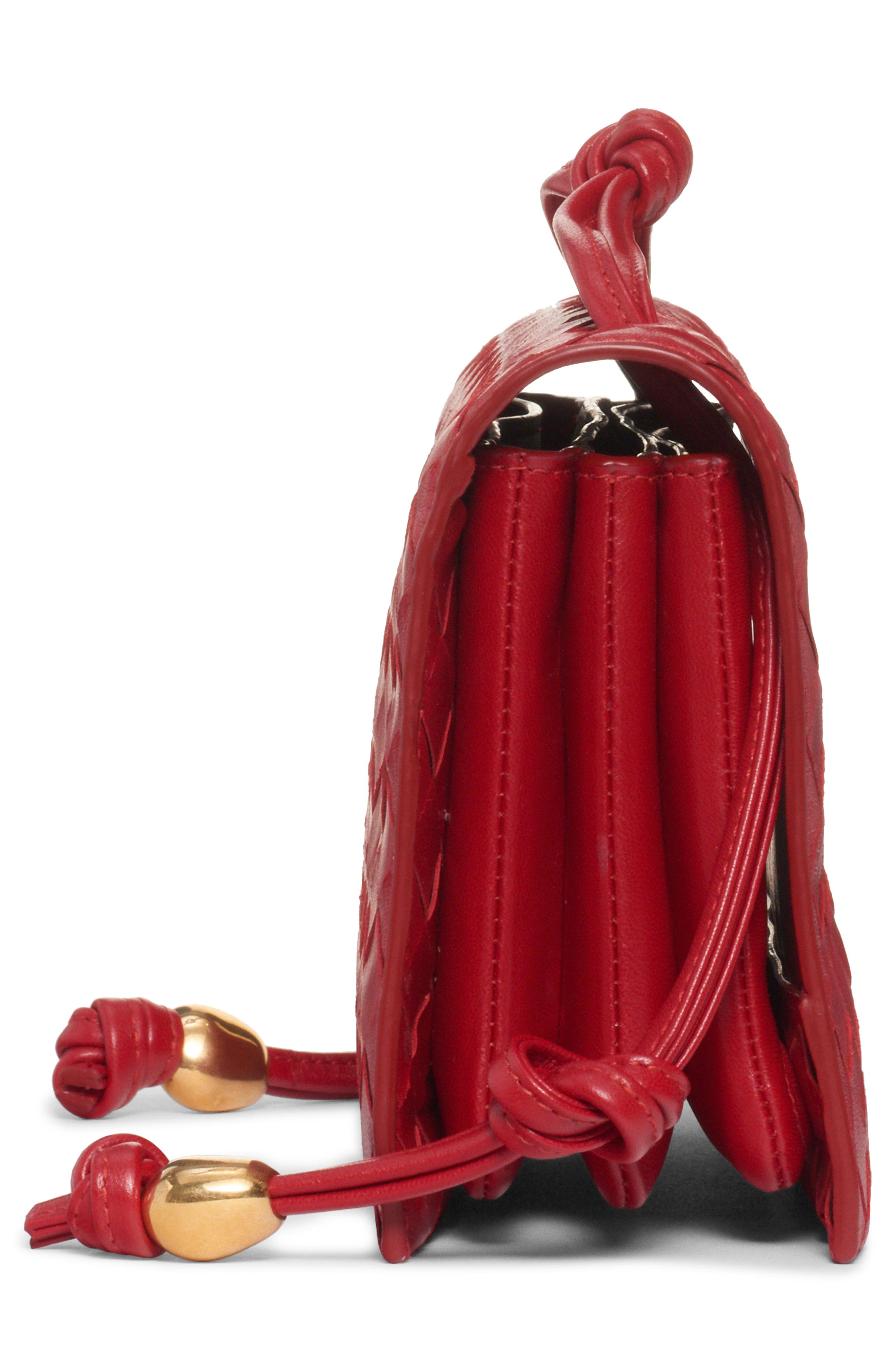 Trio Pouch Intrecciato Leather Shoulder Bag, Alternate, color, APPLE CANDY-GOLD
