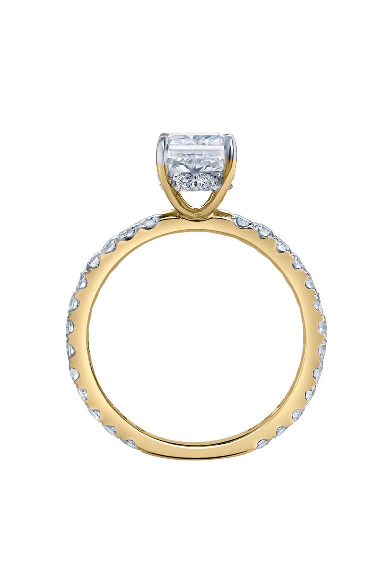 Sia 14K Gold Radiant Cut Lab Grown Diamond Hidden Halo Ring - 2.25 Ct, Alternate, color, 14K Yellow Gold
