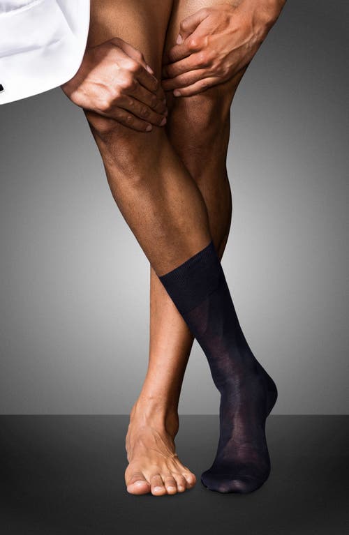 Shop Falke No. 9 Cotton Blend Socks In Dark Navy