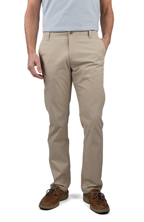 Straight Leg Stretch Cotton Blend Chino Pants