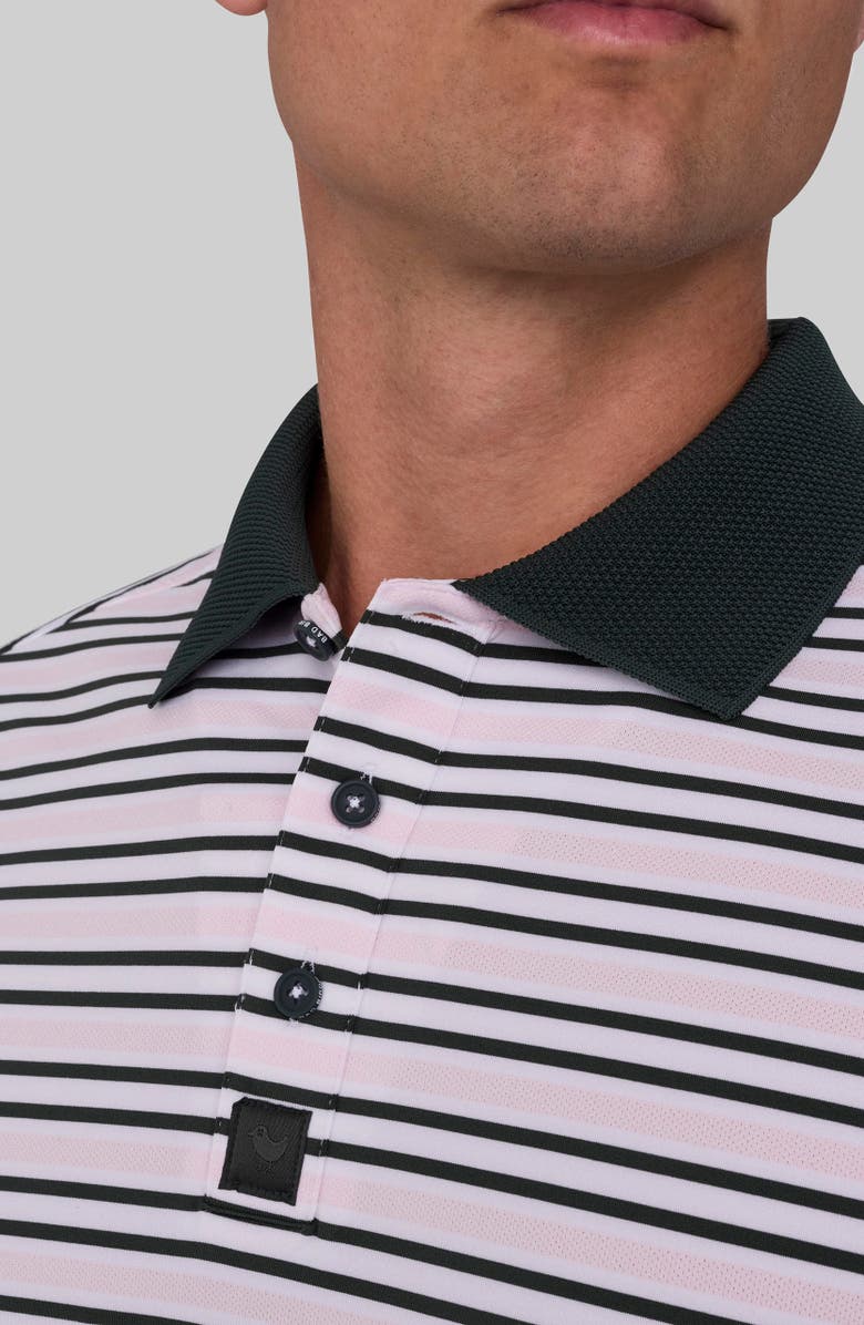 Bad Birdie Ridge Performance Polo, Alternate, color, Stripe Right - Frosty Forest