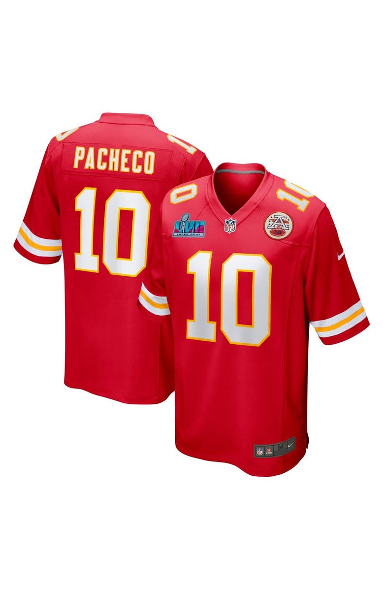 Nike Men's Nike Isiah Pacheco Red Kansas City Chiefs Super Bowl LVII Patch Game Jersey, Main, color, 