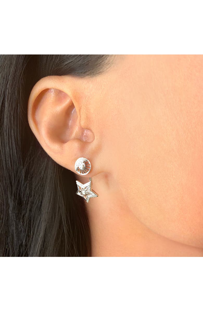 LuvMyJewelry Lucky Star Sterling Silver Diamond Stud Earring, Alternate, color, 