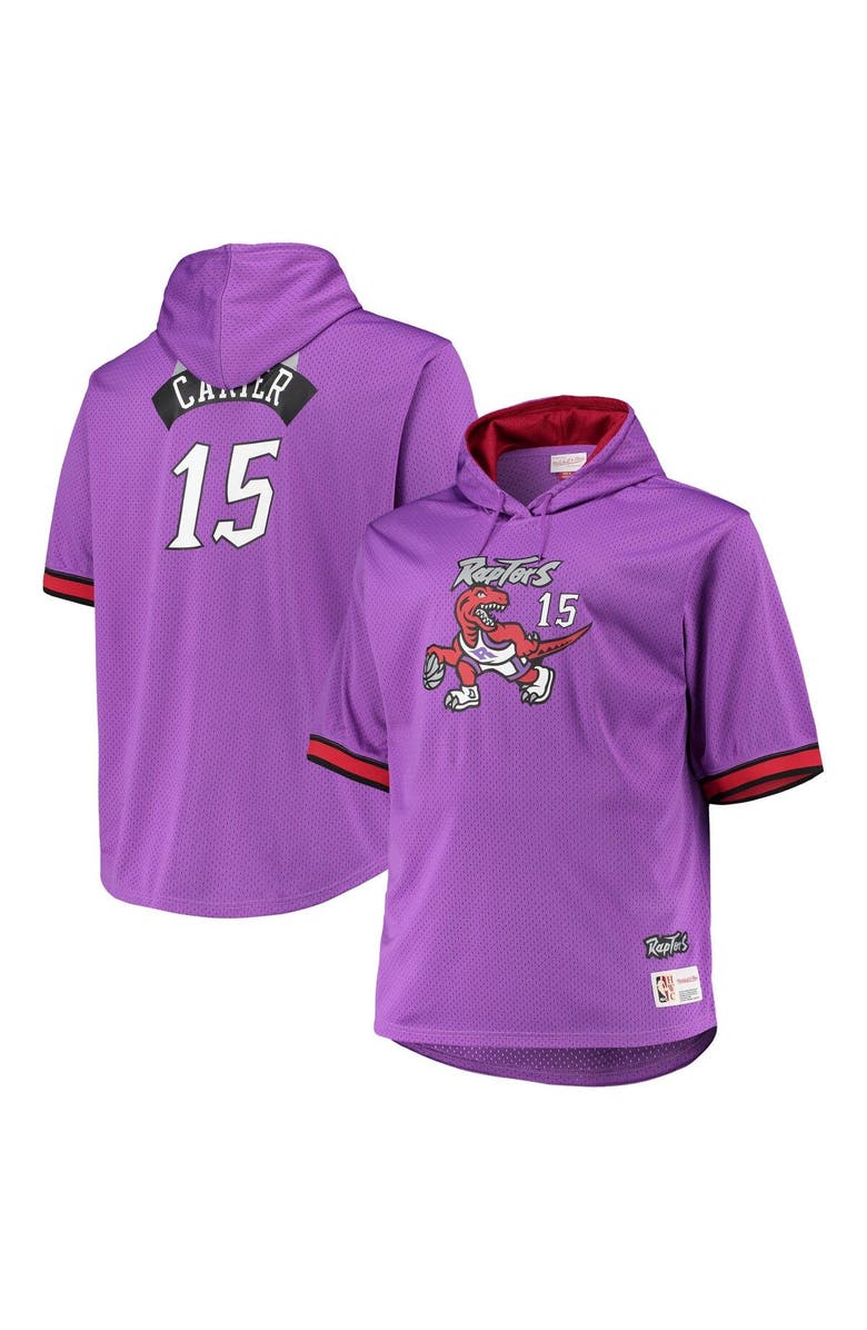 Mitchell & Ness Men's Mitchell & Ness Vince Carter Purple/Red Toronto Raptors Big & Tall Name & Number Short Sleeve Hoodie, Main, color, 