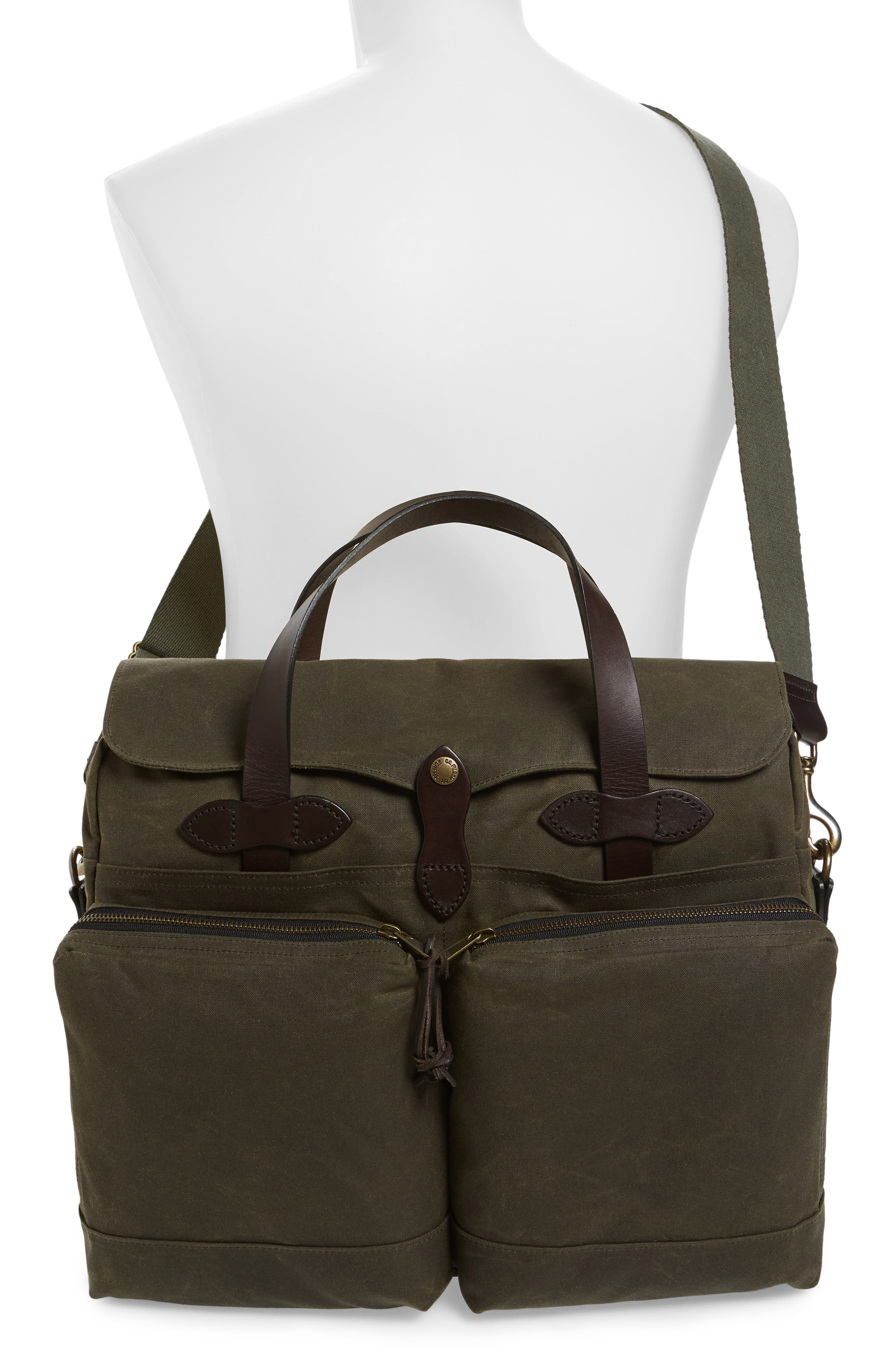 '24 Hour' Tin Cloth Briefcase, Alternate, color, OTTER GREEN