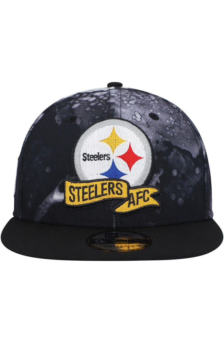 New Era Men's New Era  Pittsburgh Steelers 2022 Sideline 9FIFTY Ink Dye Snapback Hat, Alternate, color, 