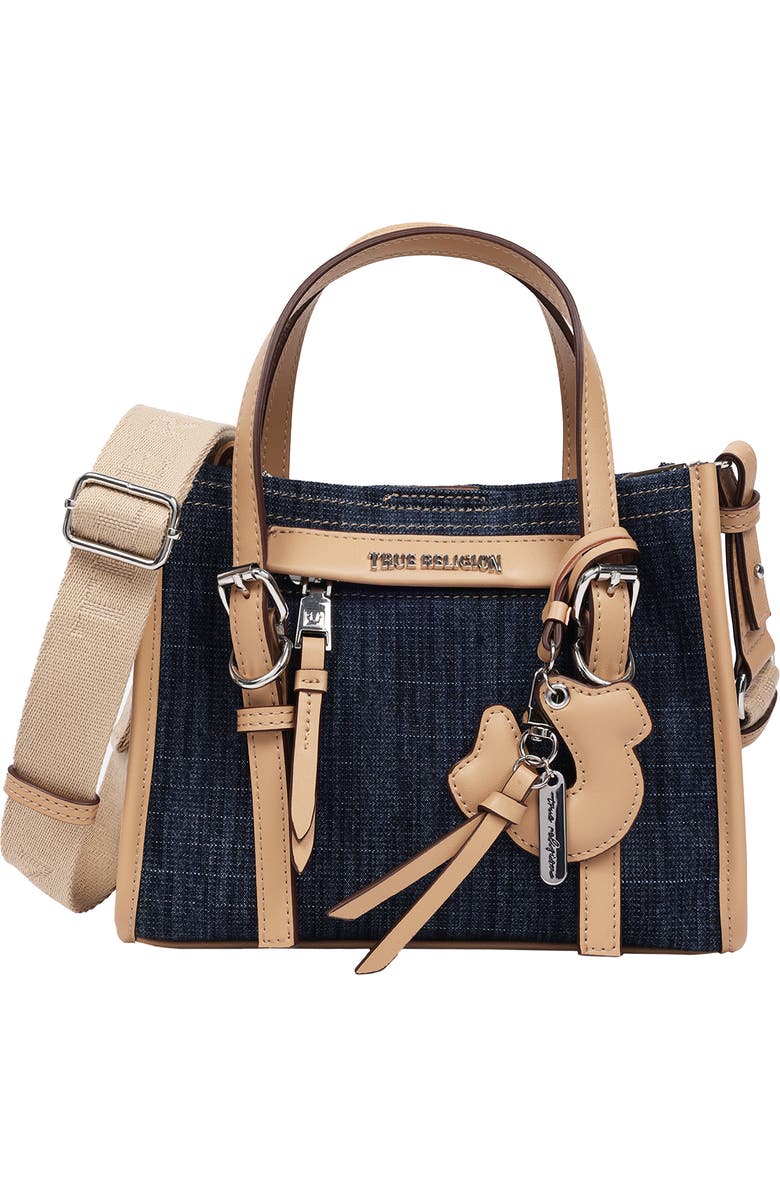 True Religion Denim Dangle Mini Tote, Main, color, Dark Denim