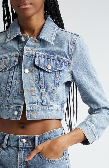 Lenina ♥ AUDREY round neck denim jacket / 追跡付 Alexander Wang Shrunken Denim Trucker Jacket | Nordstrom