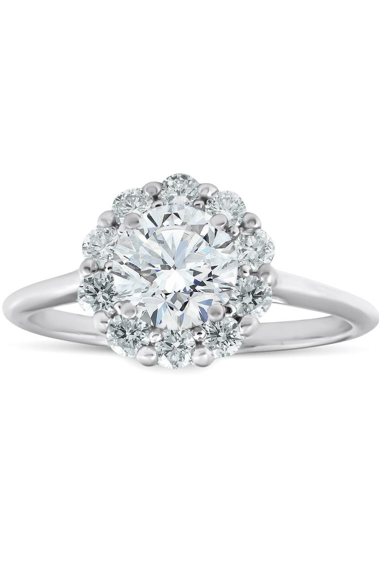 Bliss Diamond 1 1/2 Ct Halo Round Diamond Engagement Ring 14k Gold Lab Created, Main, color, 