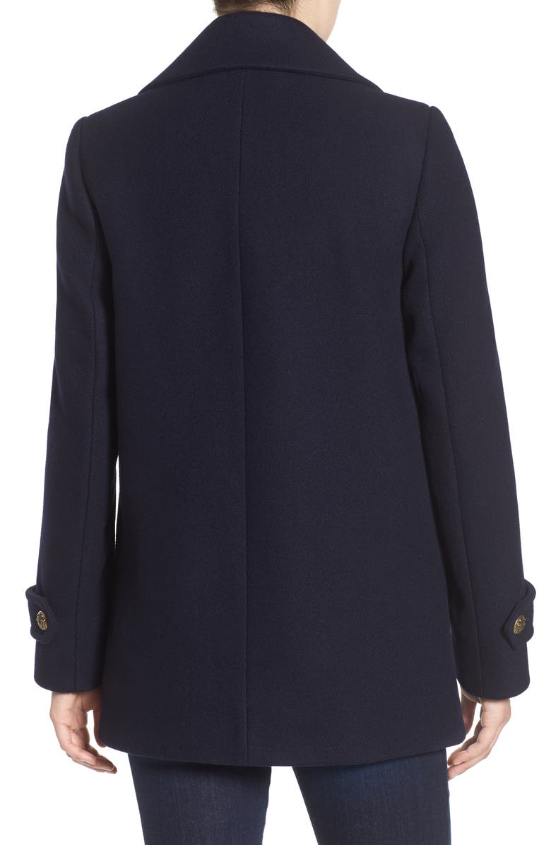French Connection Wool Blend Peacoat, Main, color, 