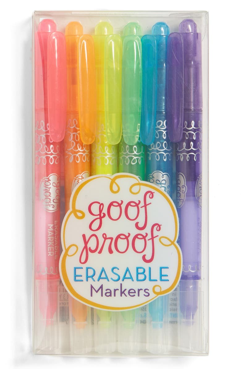 OOLY International Arrivals 'Goof Proof' Erasable Markers, Main, color, 