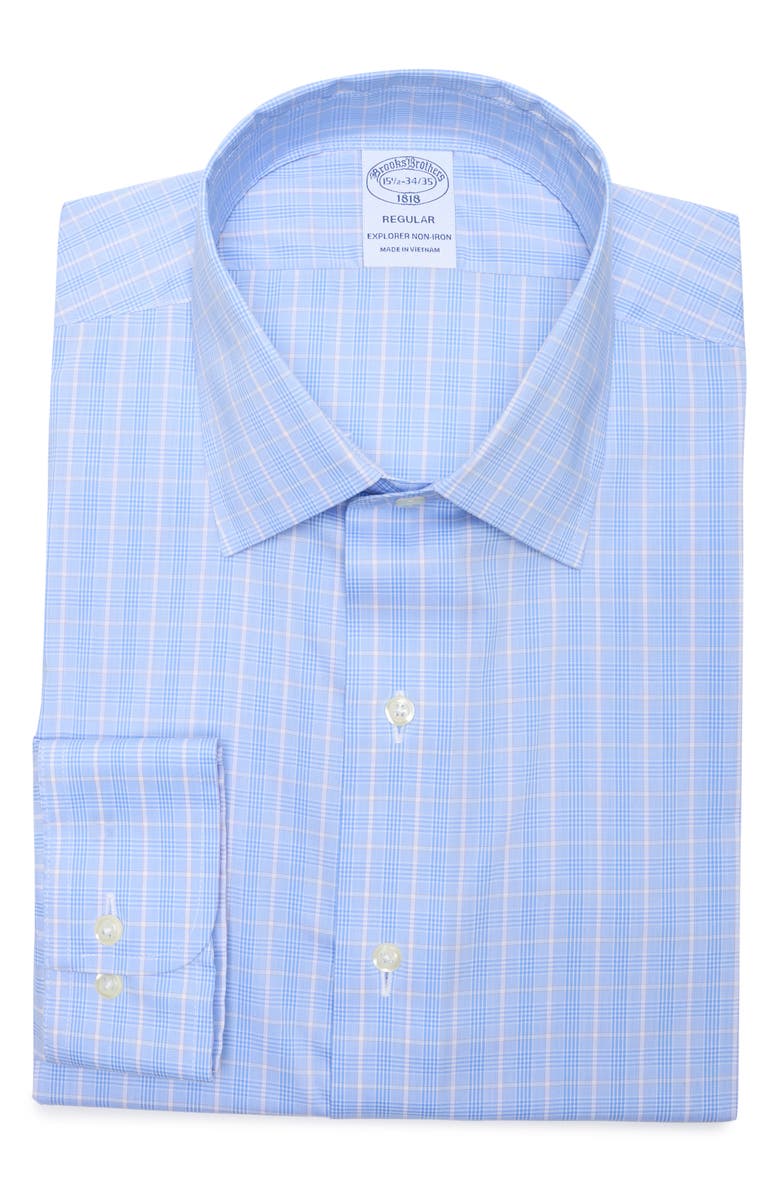 Brooks Brothers Regular Fit Check Button-Down Shirt, Alternate, color, Blueglen