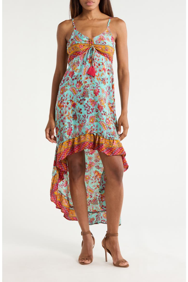 Strappy High Low Dress, Main, color, BLUE/ PINK