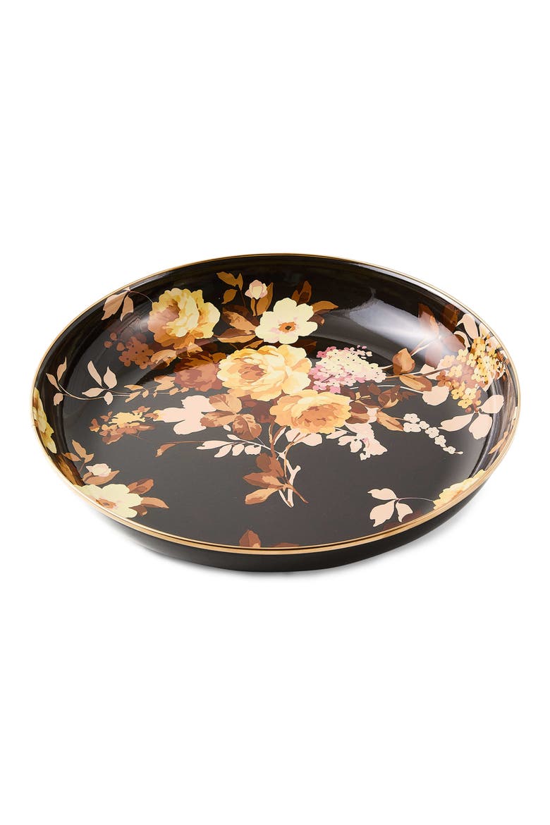 Wild Rose Enameled Steel Abundant Bowl, Main, color, BLACK/ BROWN