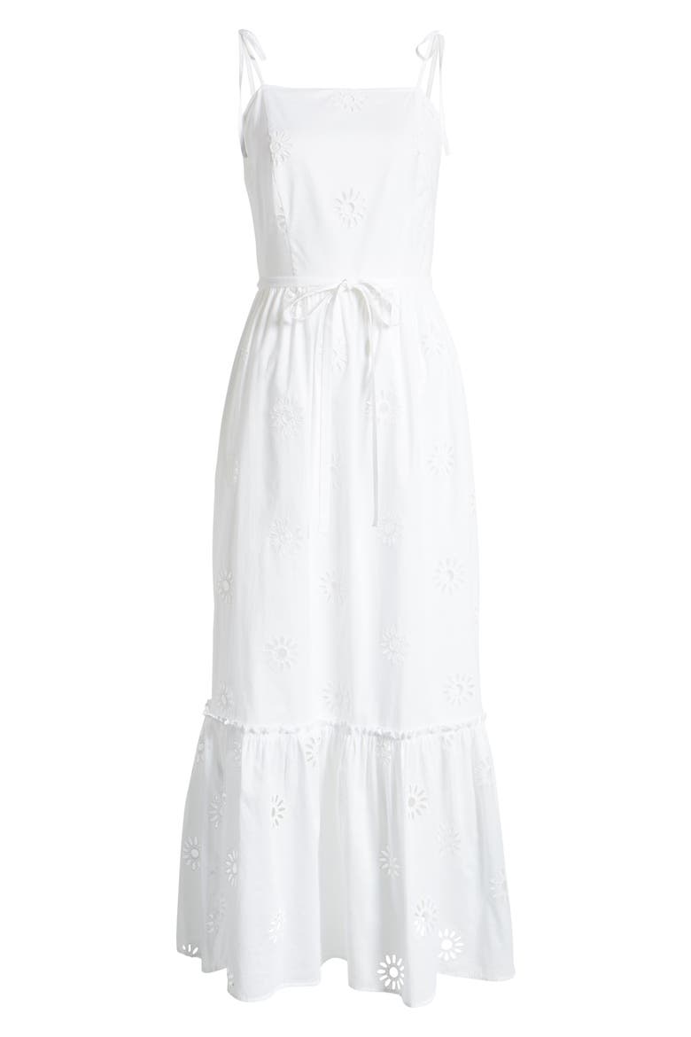 Eyelet Maxi Sundress, Alternate, color, WHITE