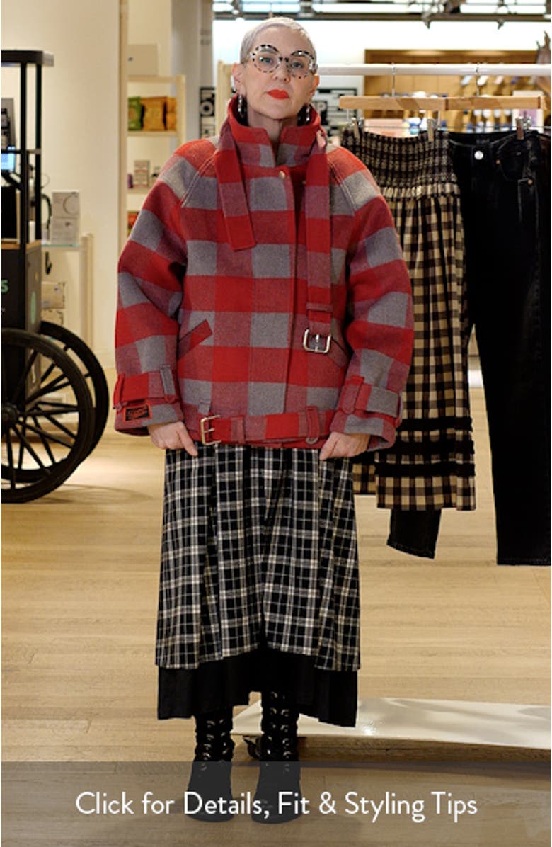 Polly Water Resistant Buffalo Check Wool Blend Jacket, sales video thumbnail