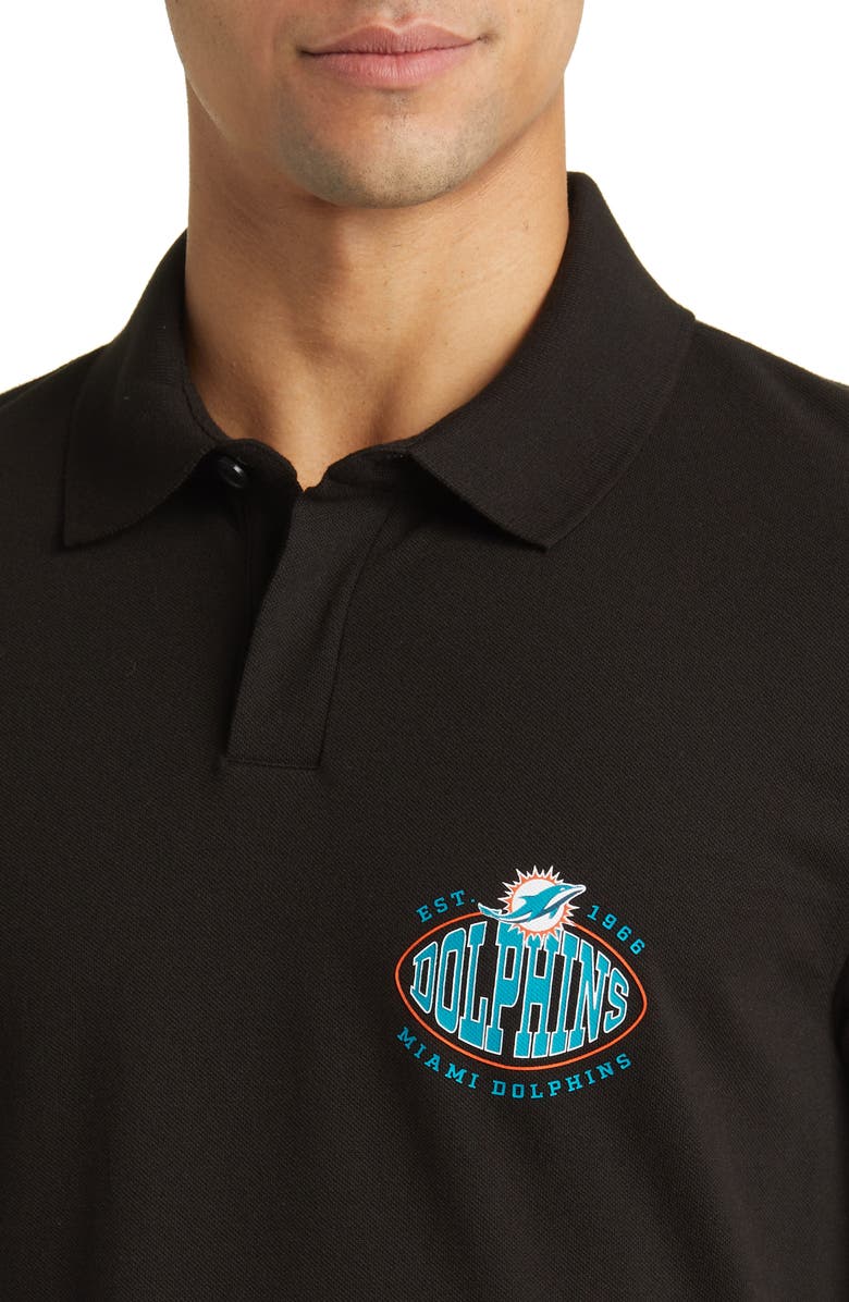 BOSS x NFL Cotton Polo, Alternate, color, Miami Dolphins Black