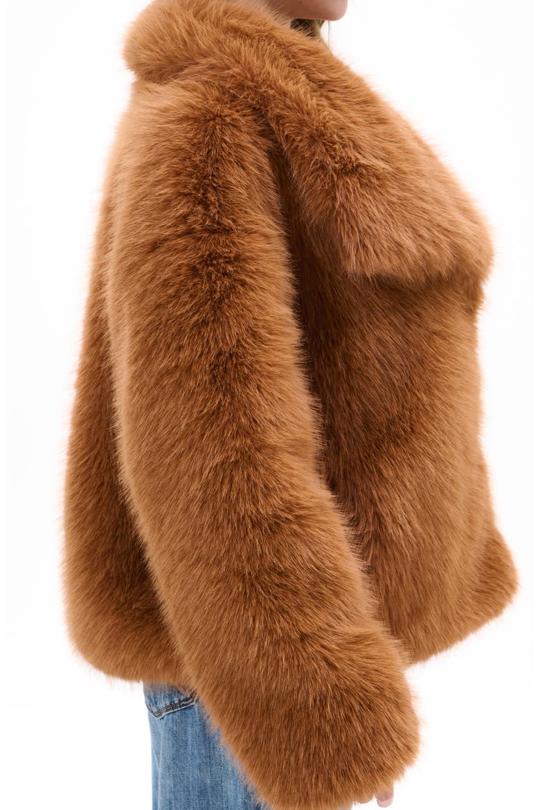 Regina Faux Fur Jacket, Alternate, color, TAN
