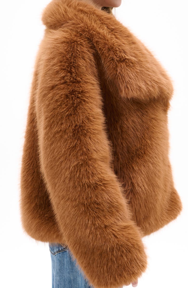 AZALEA WANG Regina Faux Fur Jacket, Alternate, color, Tan