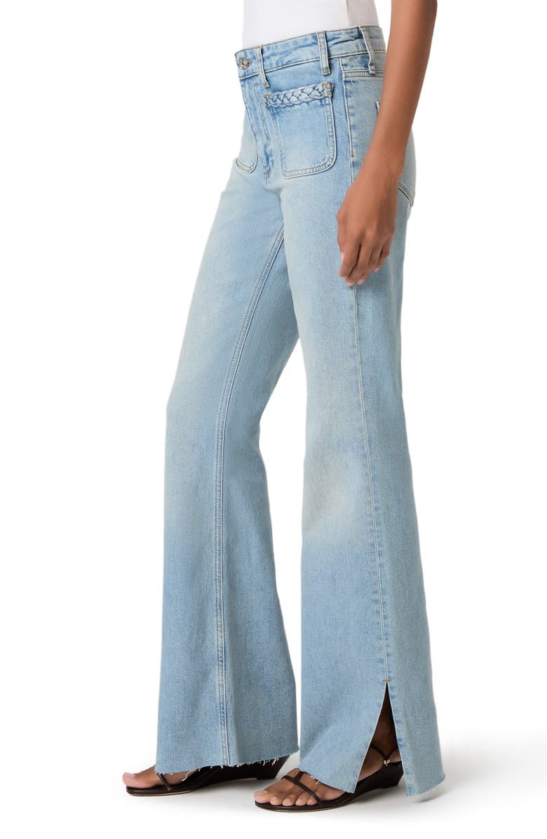 PAIGE Sofia High Waist Patch Pocket Slit Seam Raw Hem Jeans, Alternate, color, Montebello