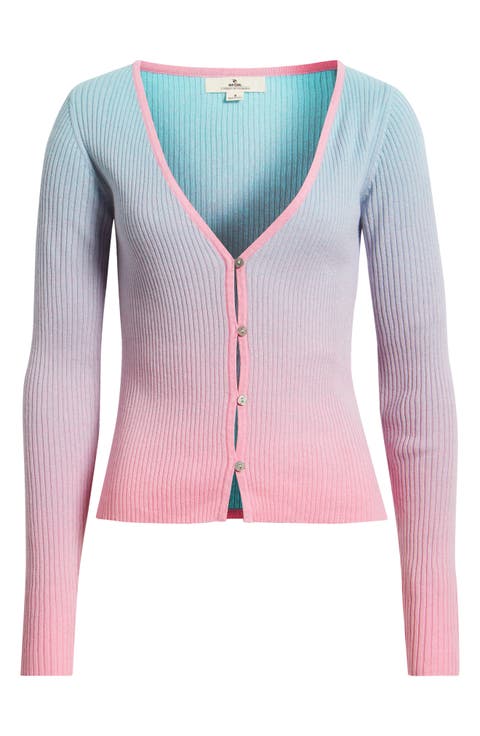 Catalina Ombré Button-Up Cardigan