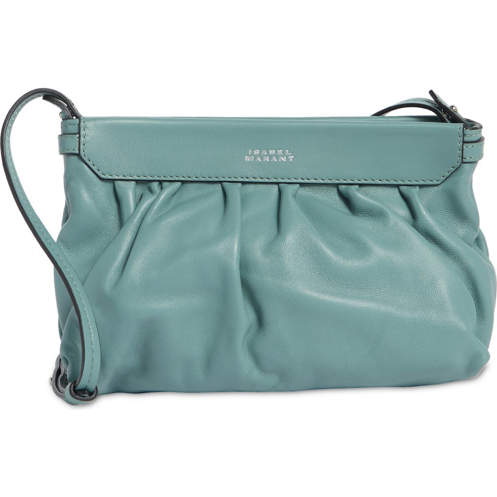Isabel Marant Small Luz Leather Clutch In Green