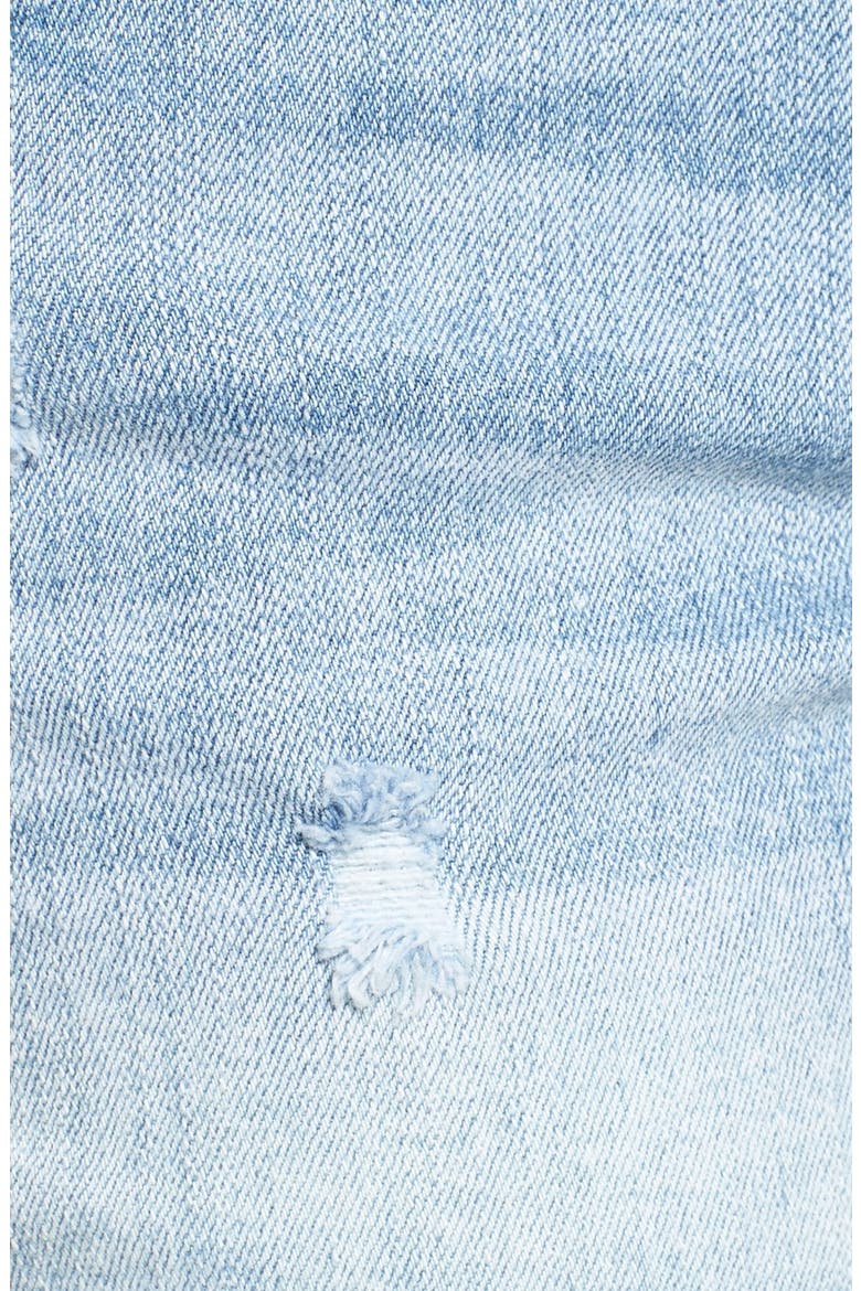 Distressed Rolled Denim Shorts, Alternate, color, LIGHT WASH