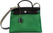 Pre-Owned Hermes Herbag Zip Leather and Toile 31