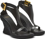 Balmain Anthem wedge lambskin espadrilles