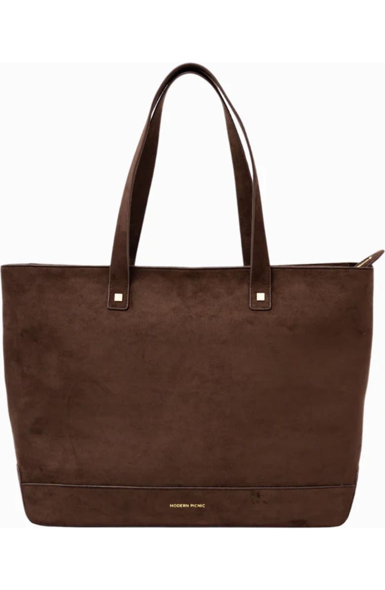 Modern Picnic THE BROWN SUEDE TOTE, Main, color, Brown Suede