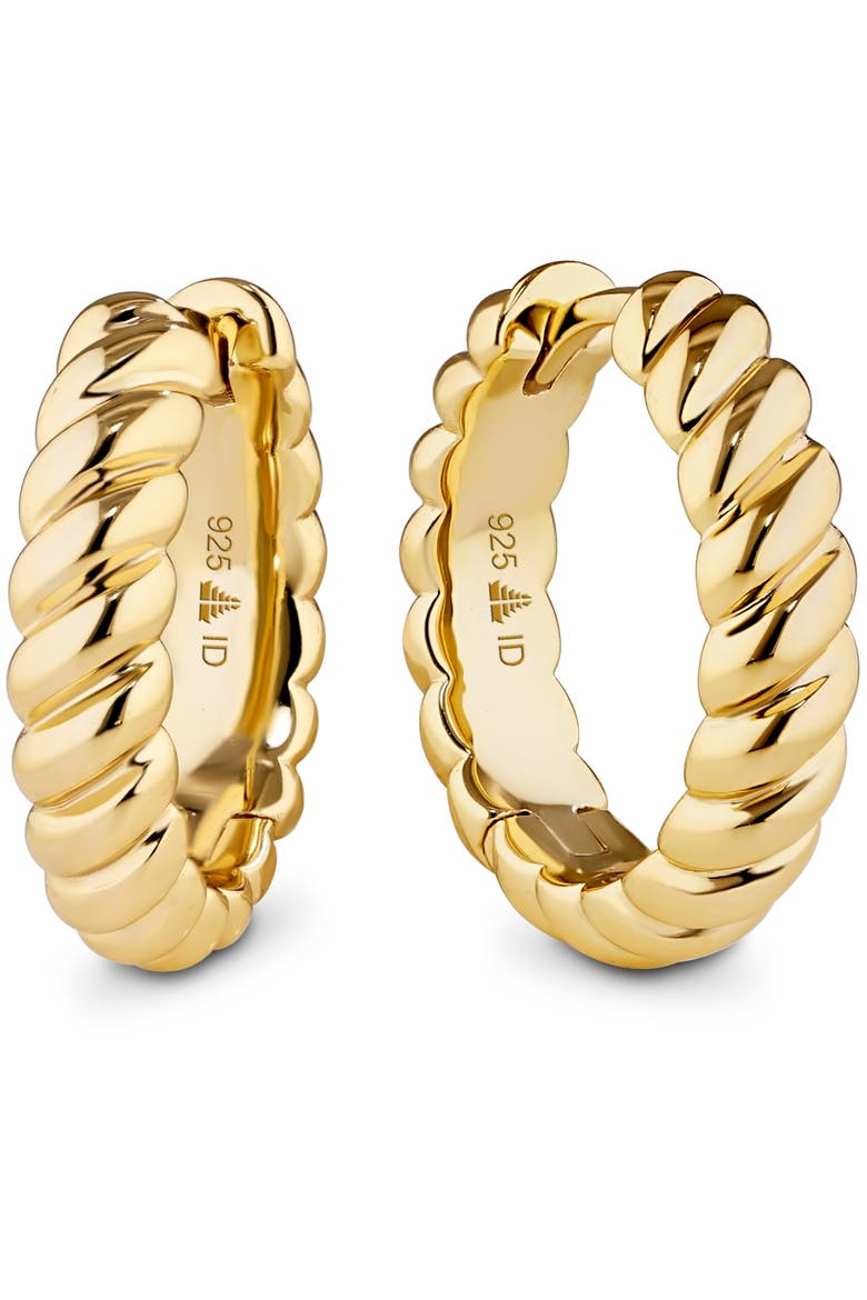 Rope Hoop Earrings in Gold Plated Sterling Silver, Main, color, Yellow Gold