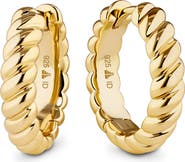 DEVATA Rope Hoop Earrings in Gold Plated Sterling Silver